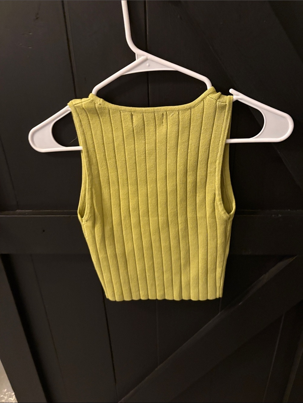 Workshop Republic Clothing Ribbed Tank Top in Lime Green - Picture 3 of 3